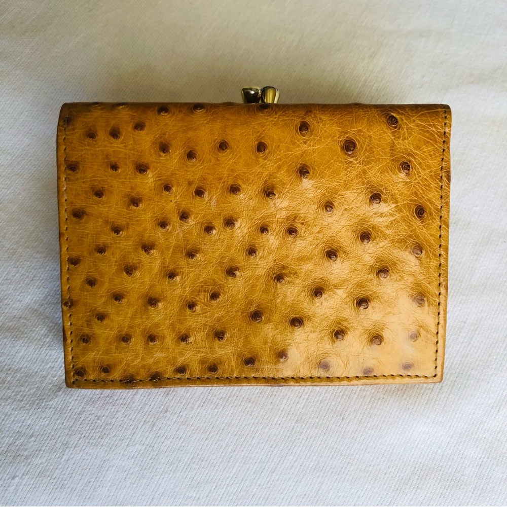 Like new gold Ostrich leather bi fold wallet 🔥 - Picture 12 of 12